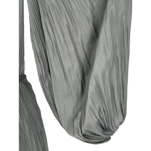 Mustard Seed Women's Mini Dress Pleated Gray Balloon L/S Belted Size S NWT - Picture 6 of 15